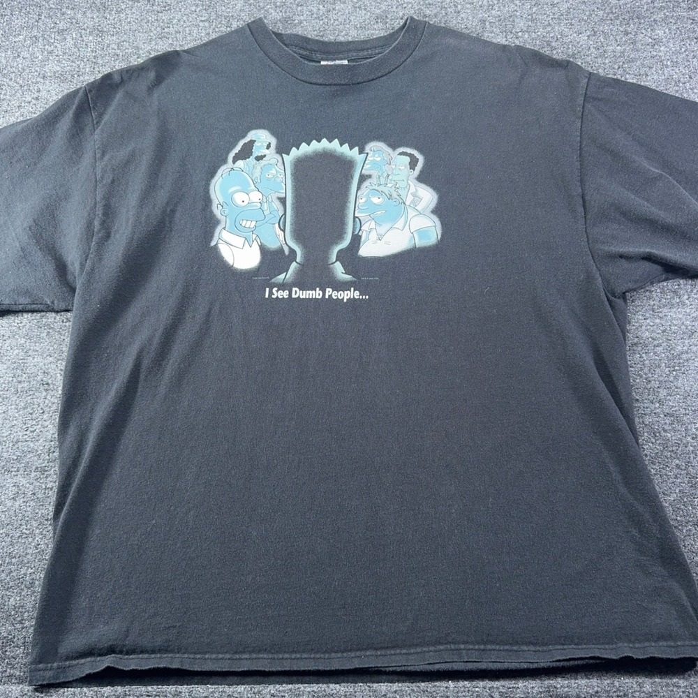 Vintage 2001 The Simpsons I See Dumb People Bart Shirt Delta Pro Weight 2XL
